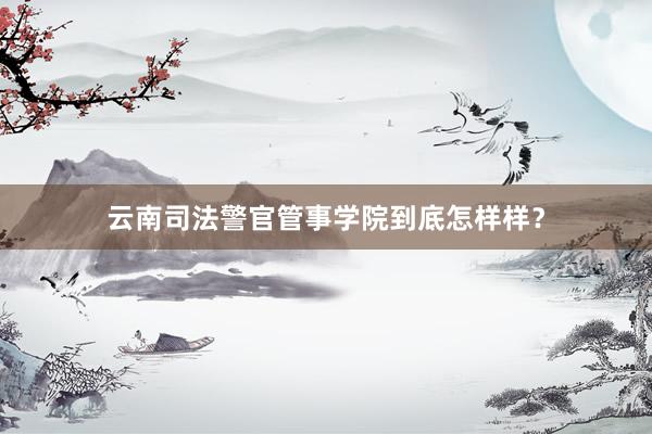 云南司法警官管事学院到底怎样样？