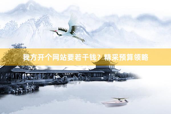 我方开个网站要若干钱？精采预算领略