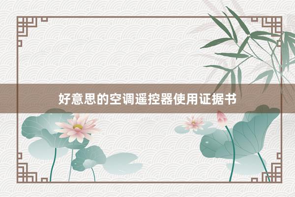 好意思的空调遥控器使用证据书