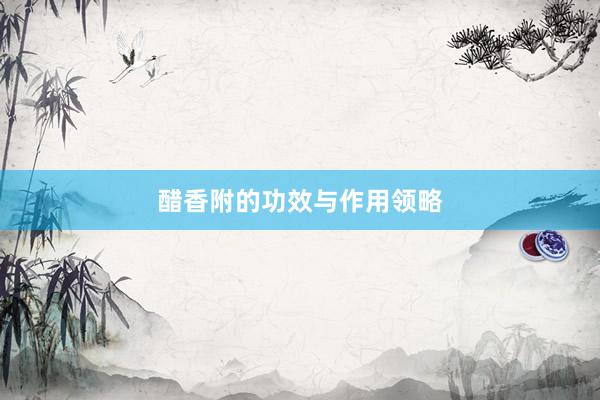 醋香附的功效与作用领略